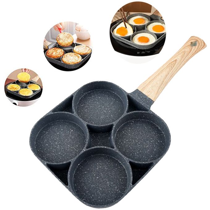 Poêle à Crêpes à 4 Emplacements Antiadhésive