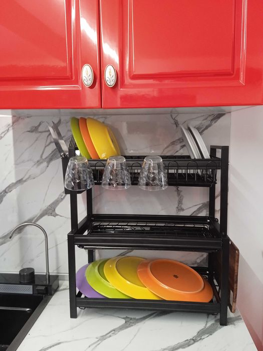 Égouttoir de vaisselle 3 étages en métal