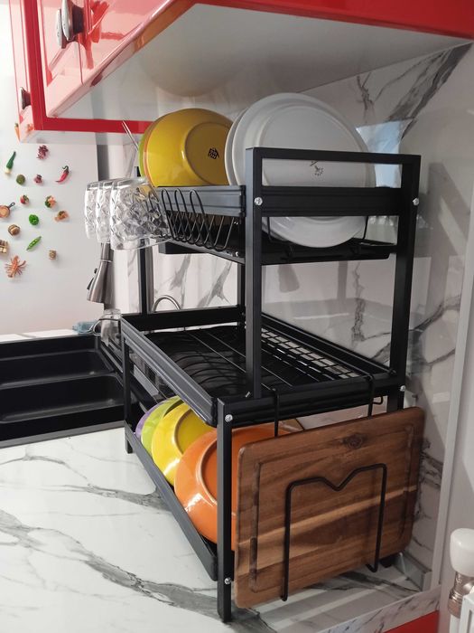 Égouttoir de vaisselle 3 étages en métal