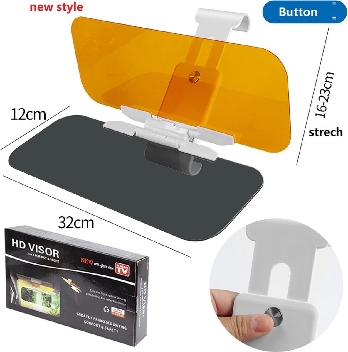 Pare-soleil de voiture HD Anti-UV, lunettes de jour et de nuit, Anti-éblouissement, bouclier de véhicule à Clip pour la vue, miroir de conduite rotatif