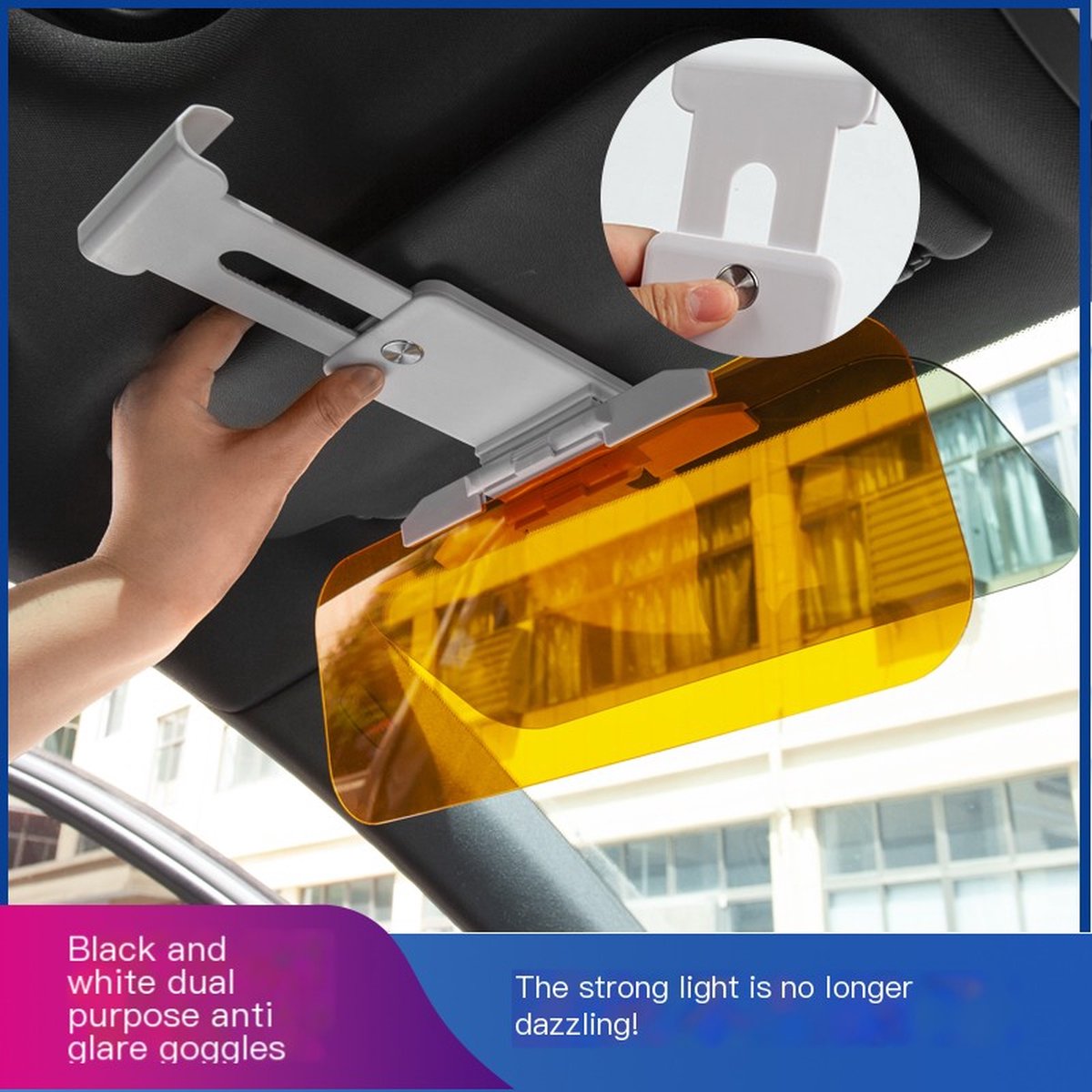 Pare-soleil de voiture HD Anti-UV, lunettes de jour et de nuit, Anti-éblouissement, bouclier de véhicule à Clip pour la vue, miroir de conduite rotatif