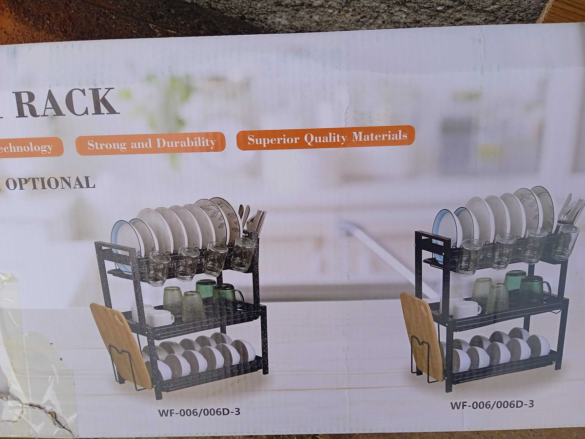 Égouttoir de vaisselle 3 étages en métal