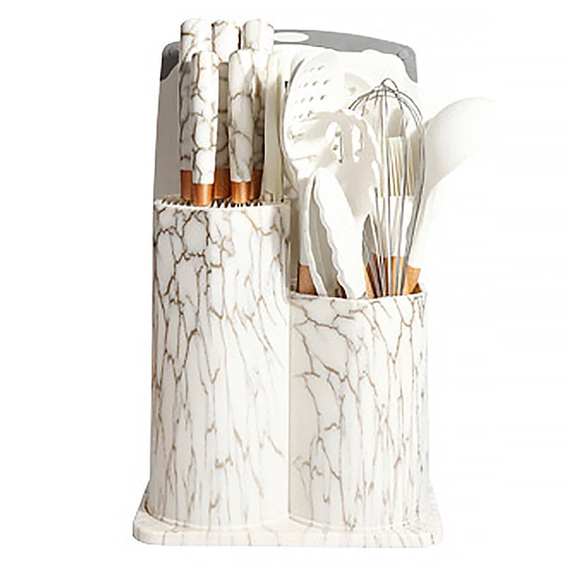 Ensemble Complet d&#39;Ustensiles de Cuisine en Silicone 19 piece