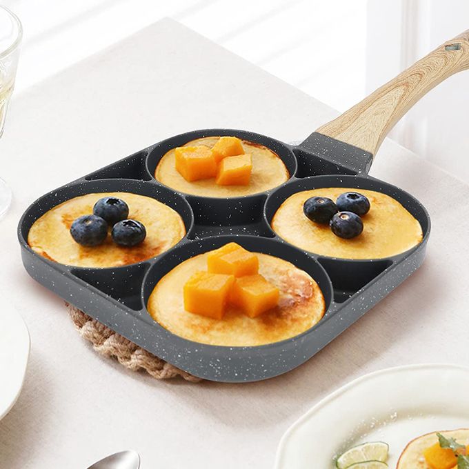 Poêle à Crêpes à 4 Emplacements Antiadhésive