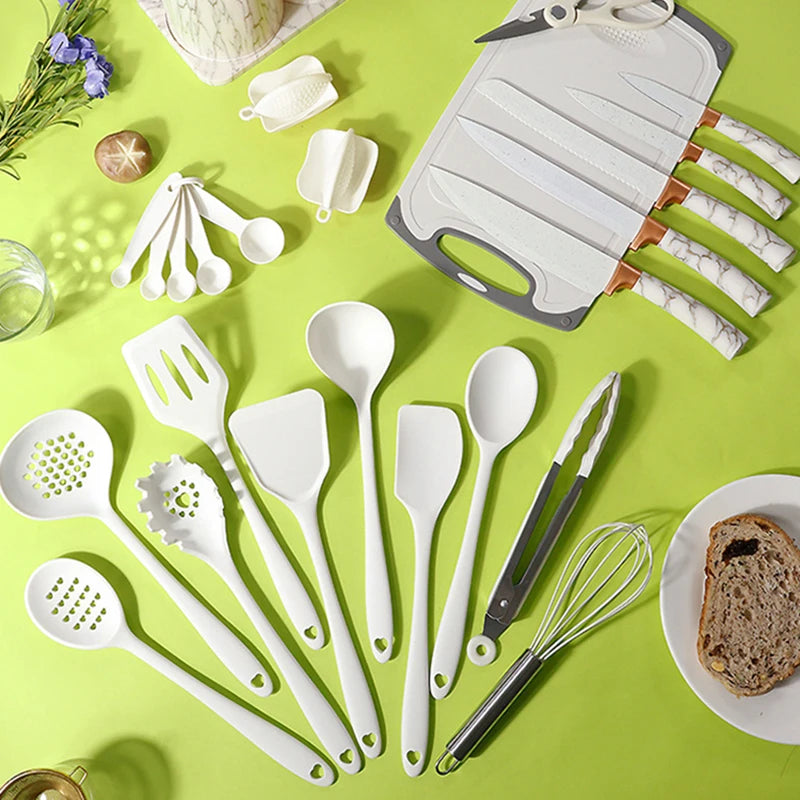 Ensemble Complet d&#39;Ustensiles de Cuisine en Silicone 19 piece