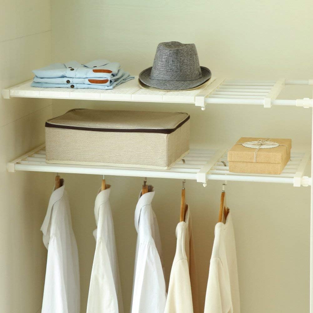 Armoire à compartiments superposés Étagère télescopique réglable pour placard Pas besoin de percer Rack de rangement pour chambre à coucher, salle de bain, cuisine