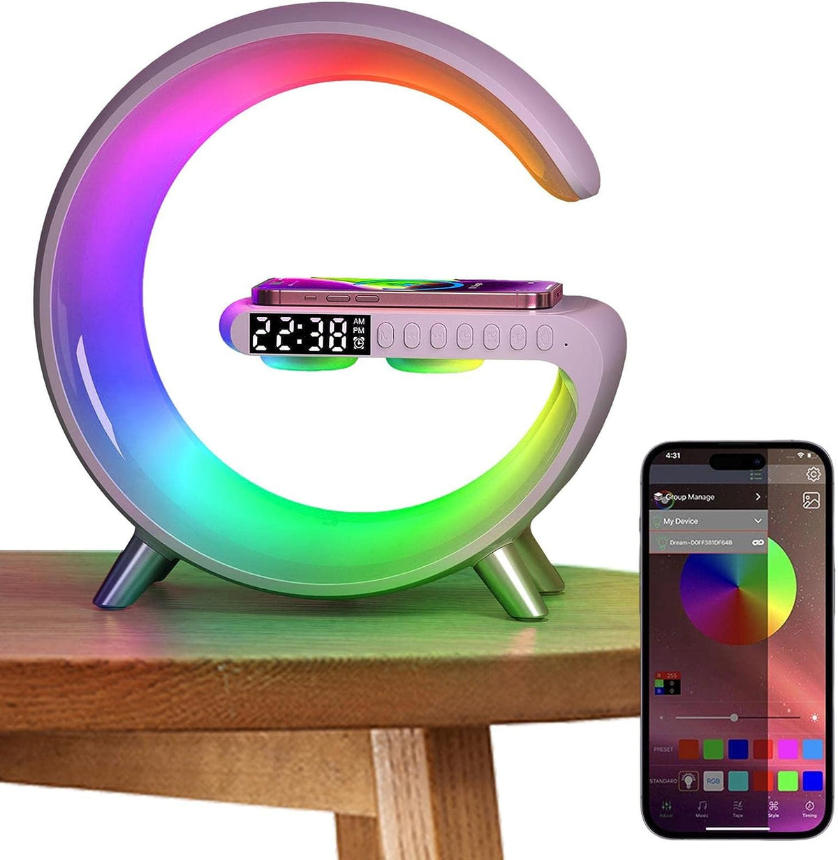 Pixa Lampe de charge sans fil haut-parleur