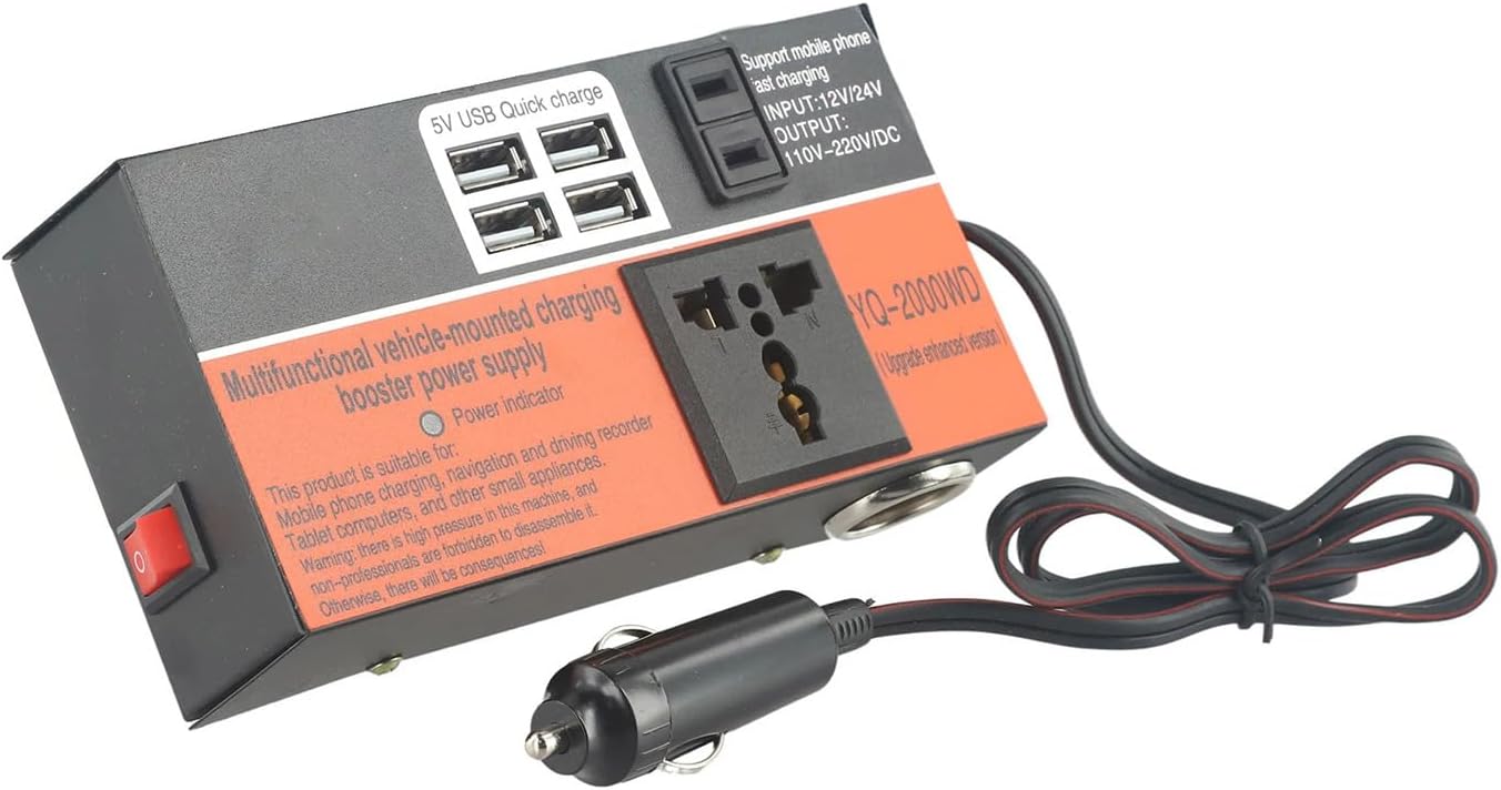 Convertisseur de Tensions pour voiture DC 12 V 24 V vers AC 110 V/220 V – محول تيار الكهربائي في السيارة