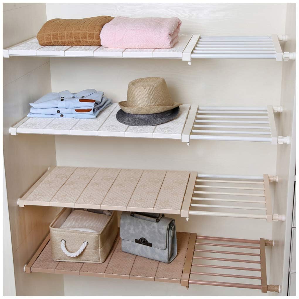 Armoire à compartiments superposés Étagère télescopique réglable pour placard Pas besoin de percer Rack de rangement pour chambre à coucher, salle de bain, cuisine