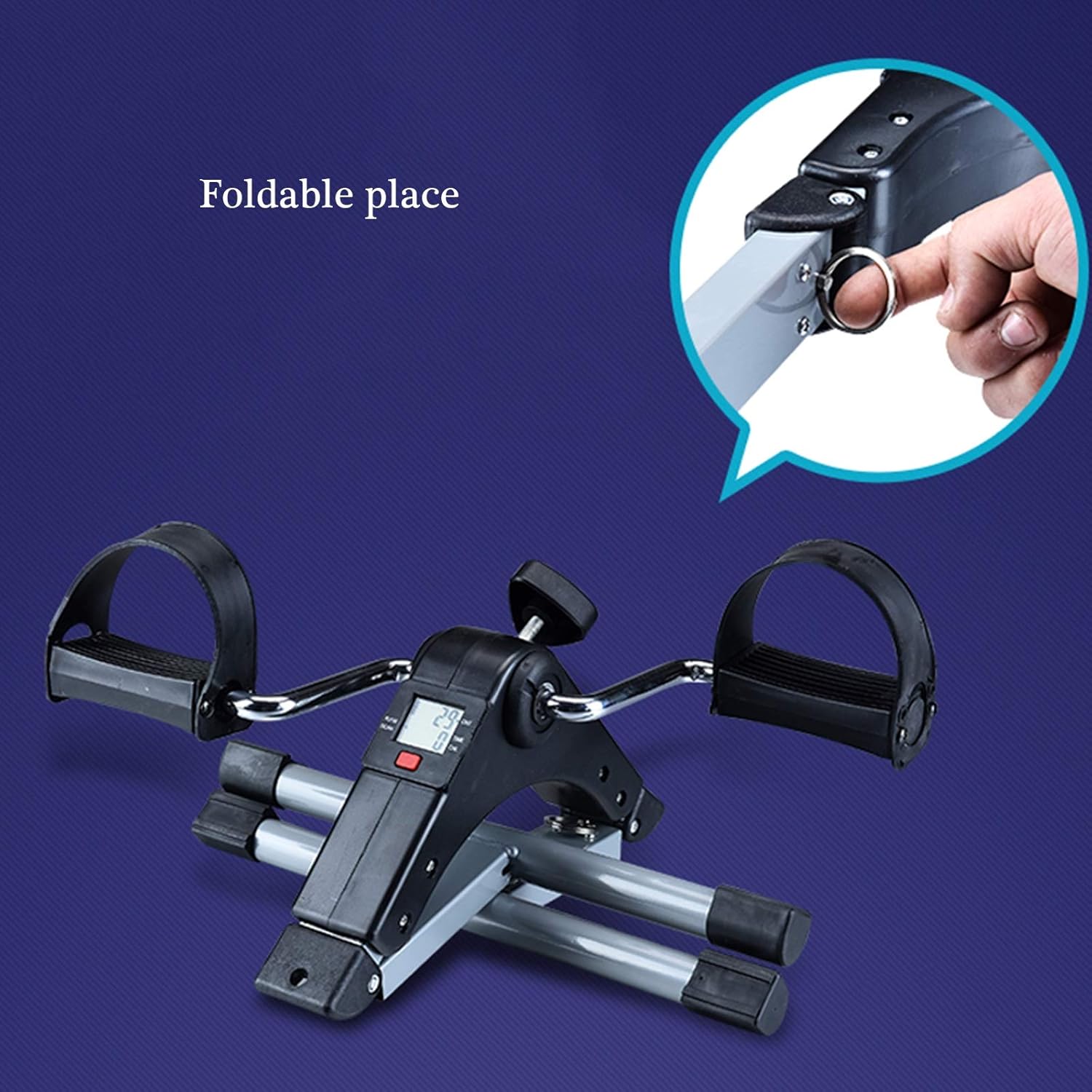 Pédale Vélo d'exercice pliable pour jambes et bras, équipé d'un écran