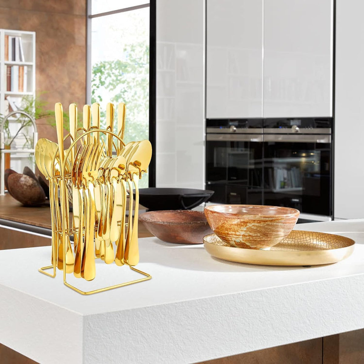 Ménagère de 24 pièces avec support