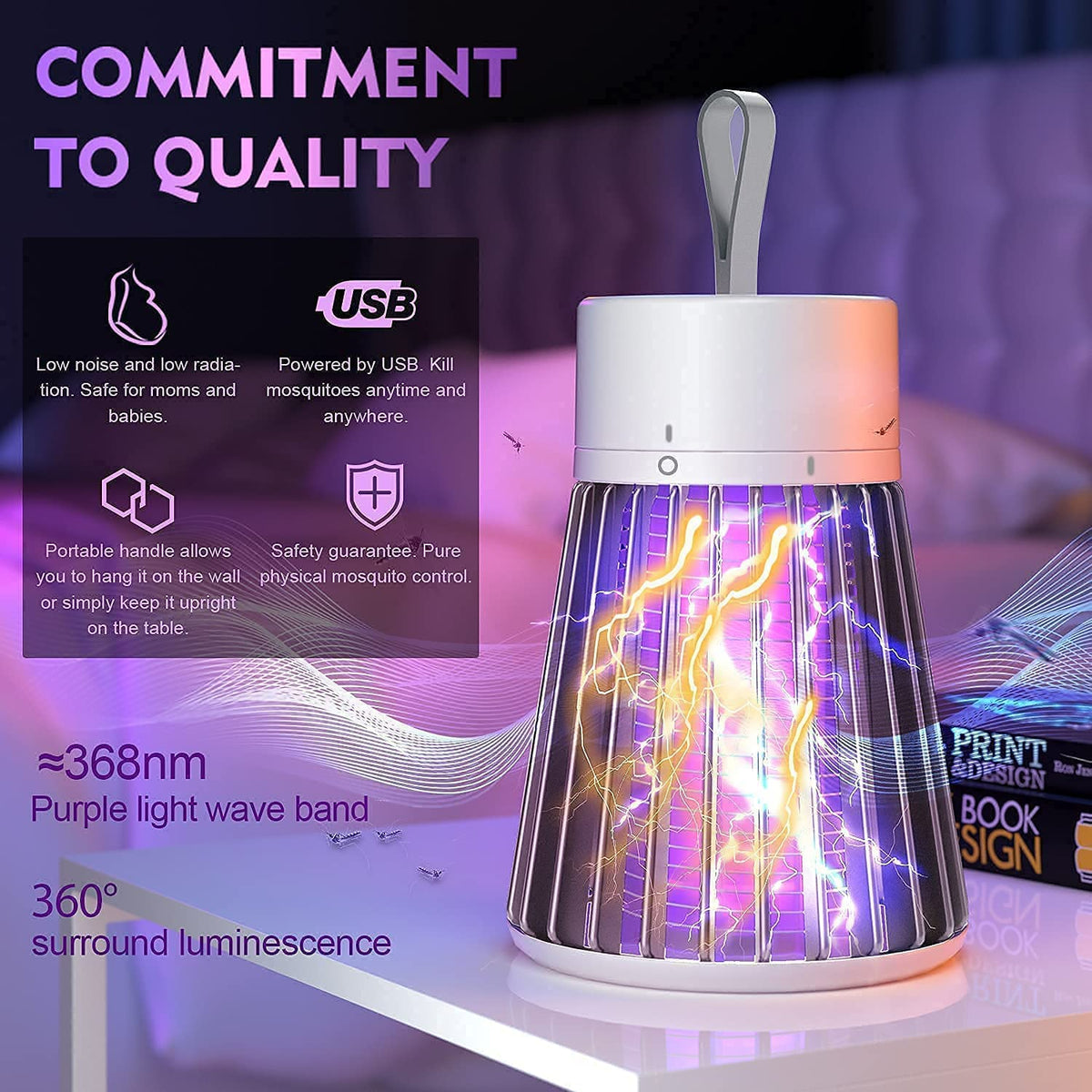 Lampe tue-moustiques électrique USB rechargeable