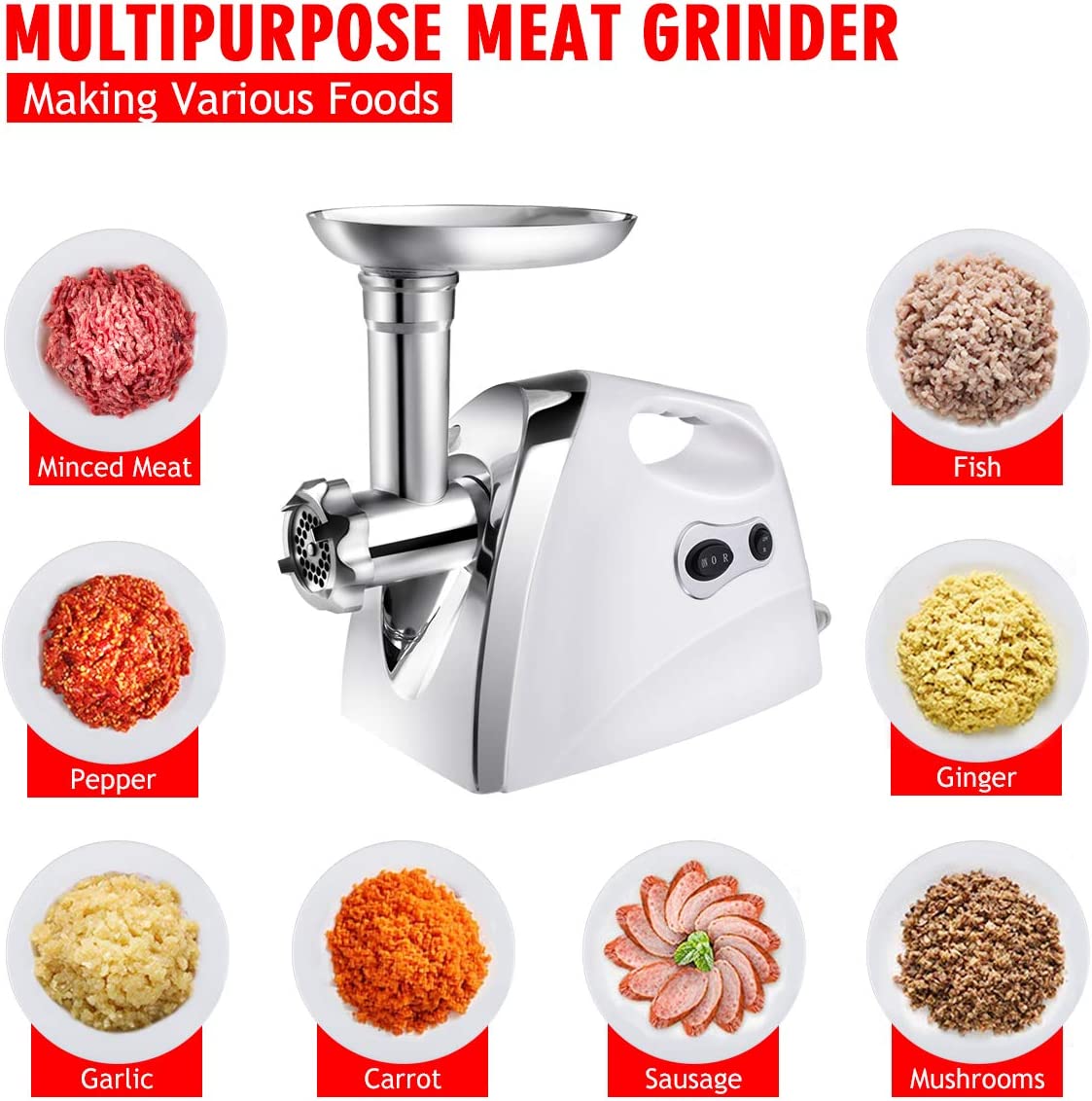 Hachoir à viande électrique en acier inoxydable