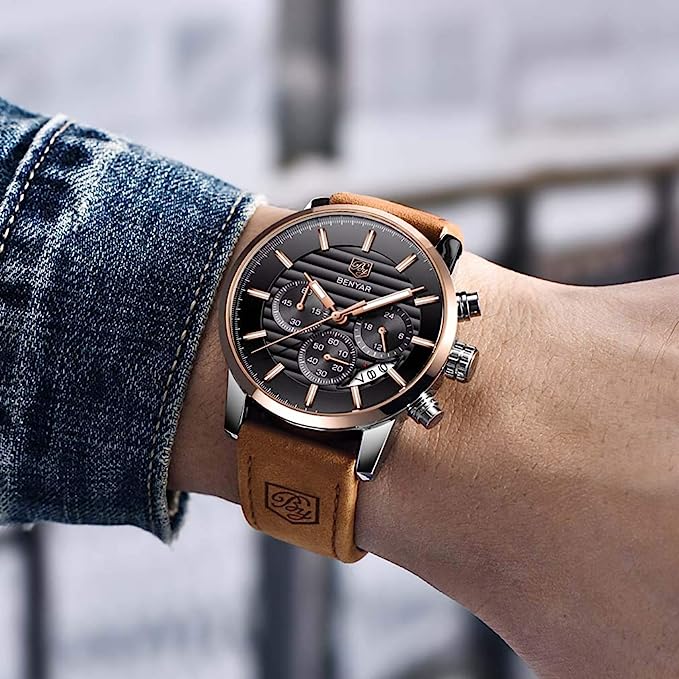Montre Benyar Bracelet en Cuir Affaires et Sport