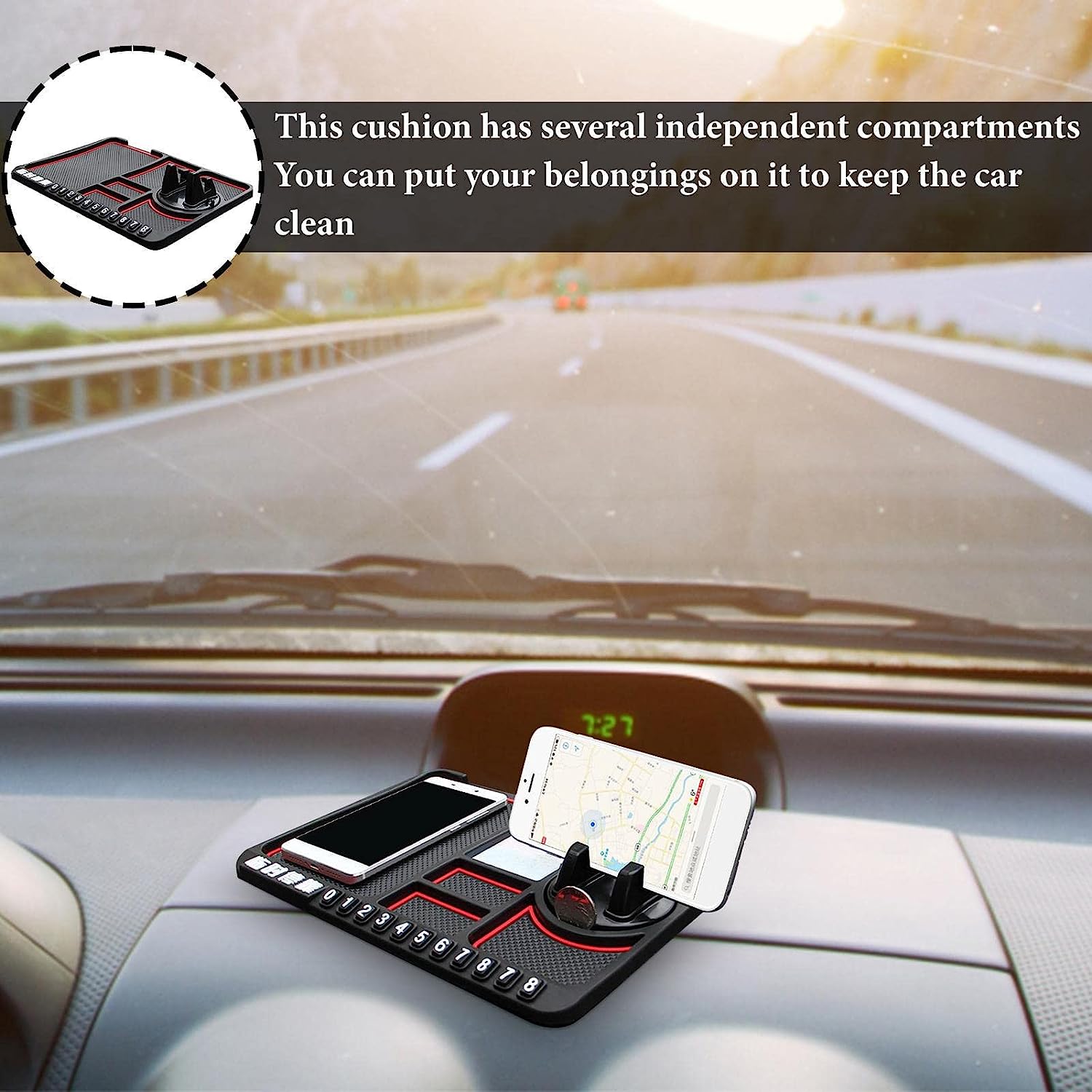 Support de téléphone Antidérapant Pour voiture