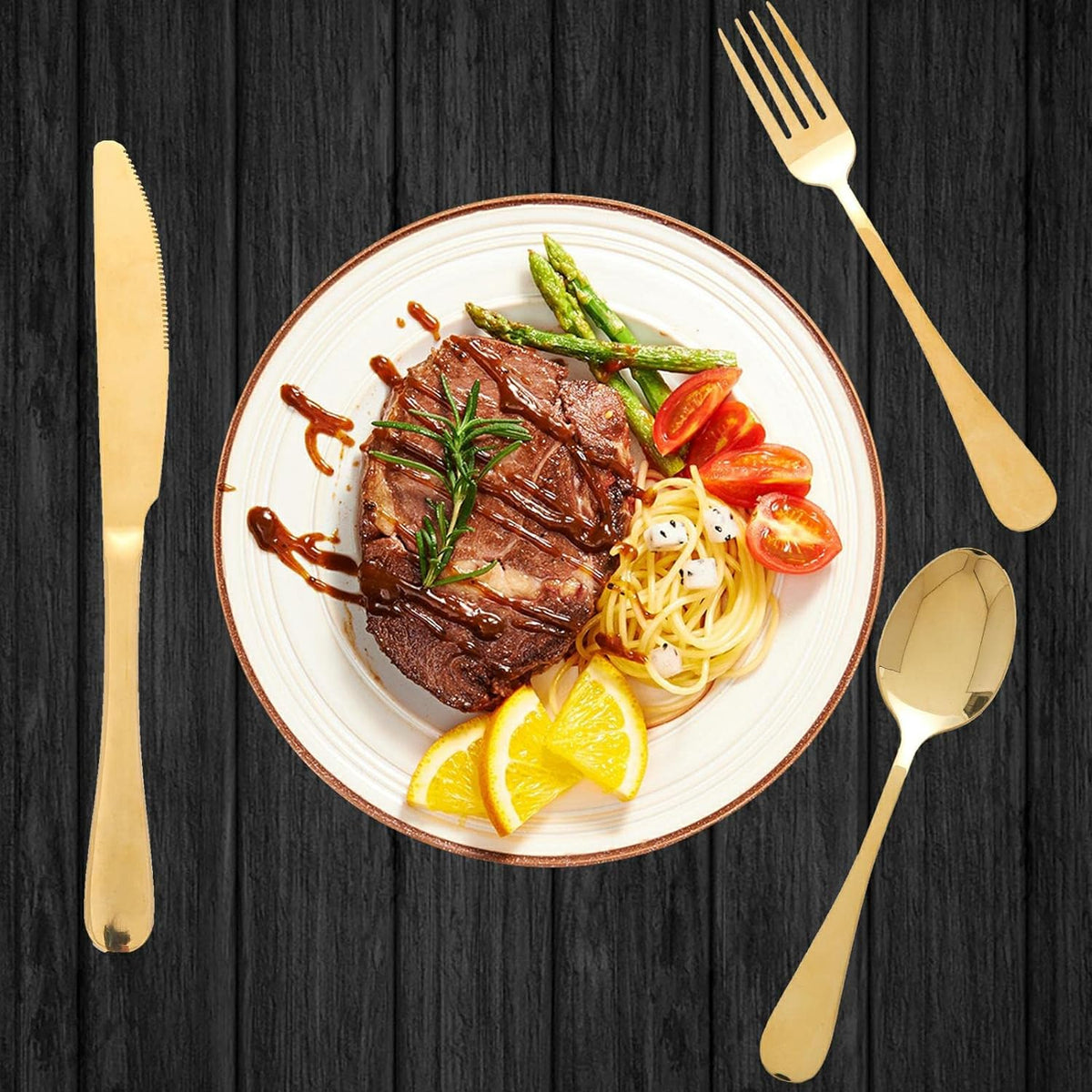 Ménagère de 24 pièces avec support