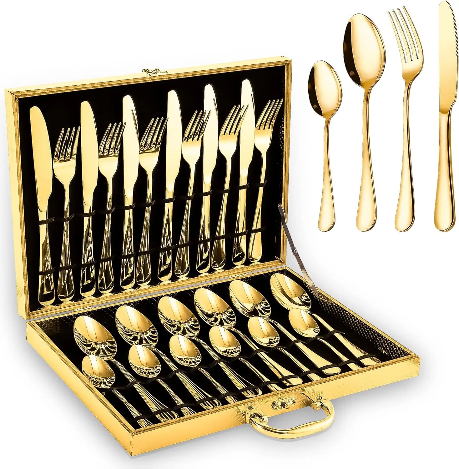 Ensemble de couverts en acier inoxydable de 24 pièces