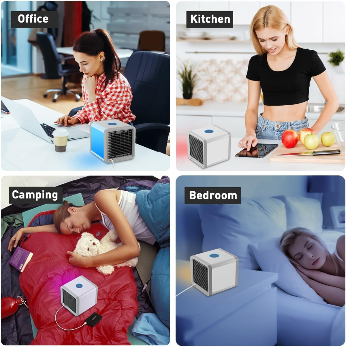 Mini climatiseur portable USB 7 couleurs LED
