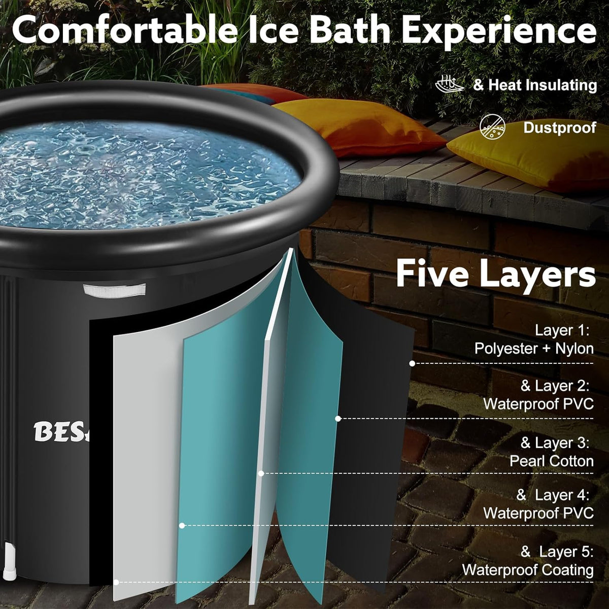 Bain de glace Besarme ❄️ gonflable pour sportifs – Récupération rapide et naturelle !❄️