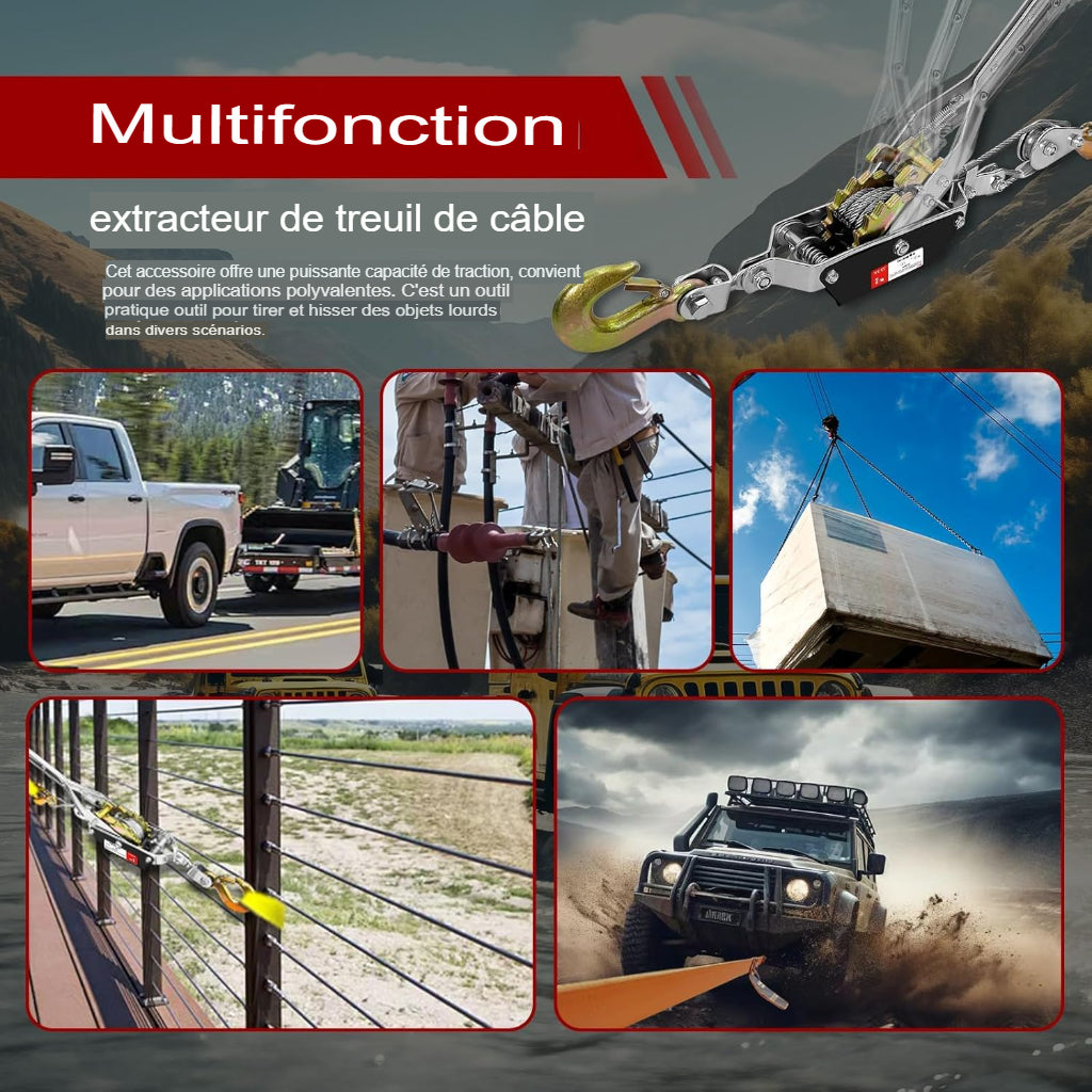رافعة يدوية فولاذية لسحب 2 طن بدون كهرباء