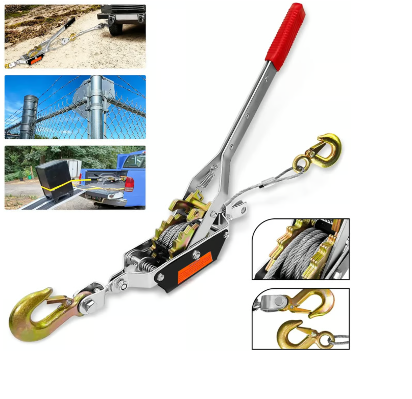 رافعة يدوية فولاذية لسحب 2 طن بدون كهرباء