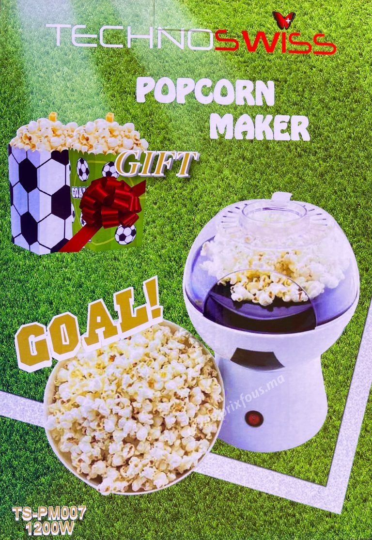 Machine à Popcorn Football – Popcornière Électrique Technoswiss pour Maison & Soirées