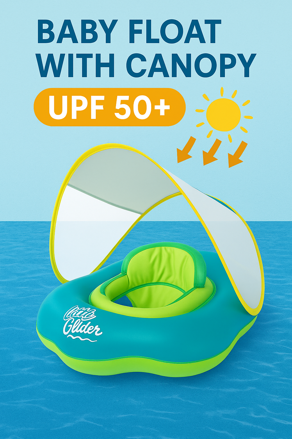 Bouée Bébé avec Auvent UV (UPF50+) | راحة وأمان لطفلك تحت الشمس