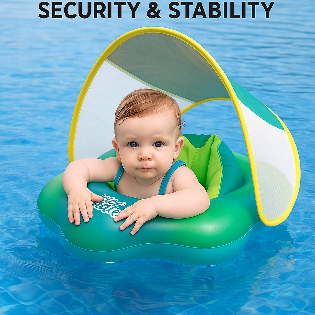Bouée Bébé avec Auvent UV (UPF50+) | راحة وأمان لطفلك تحت الشمس