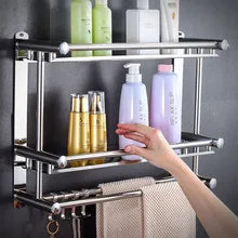 Étagère à serviettes murale en acier inoxydable