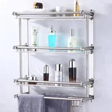 Étagère à serviettes murale en acier inoxydable