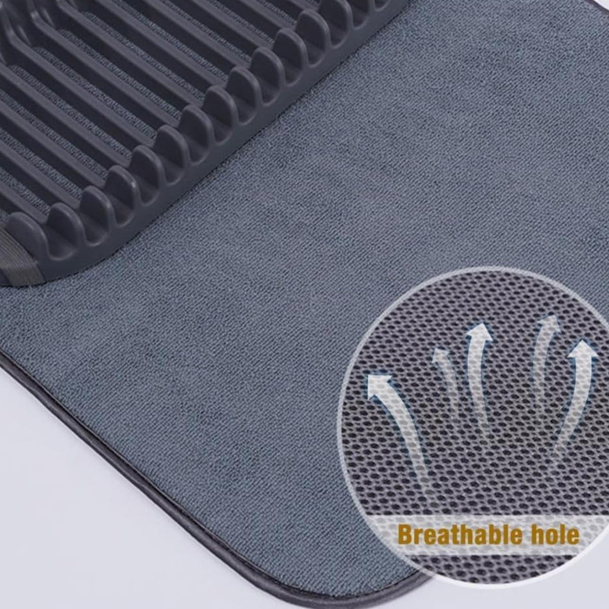 Tapis de séchage à vaisselle avec support pour assiette