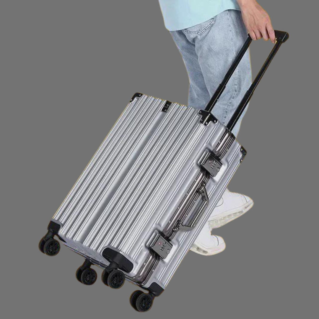 Valise d&#39;affaires à cadre en aluminium et roulette silencieuse
