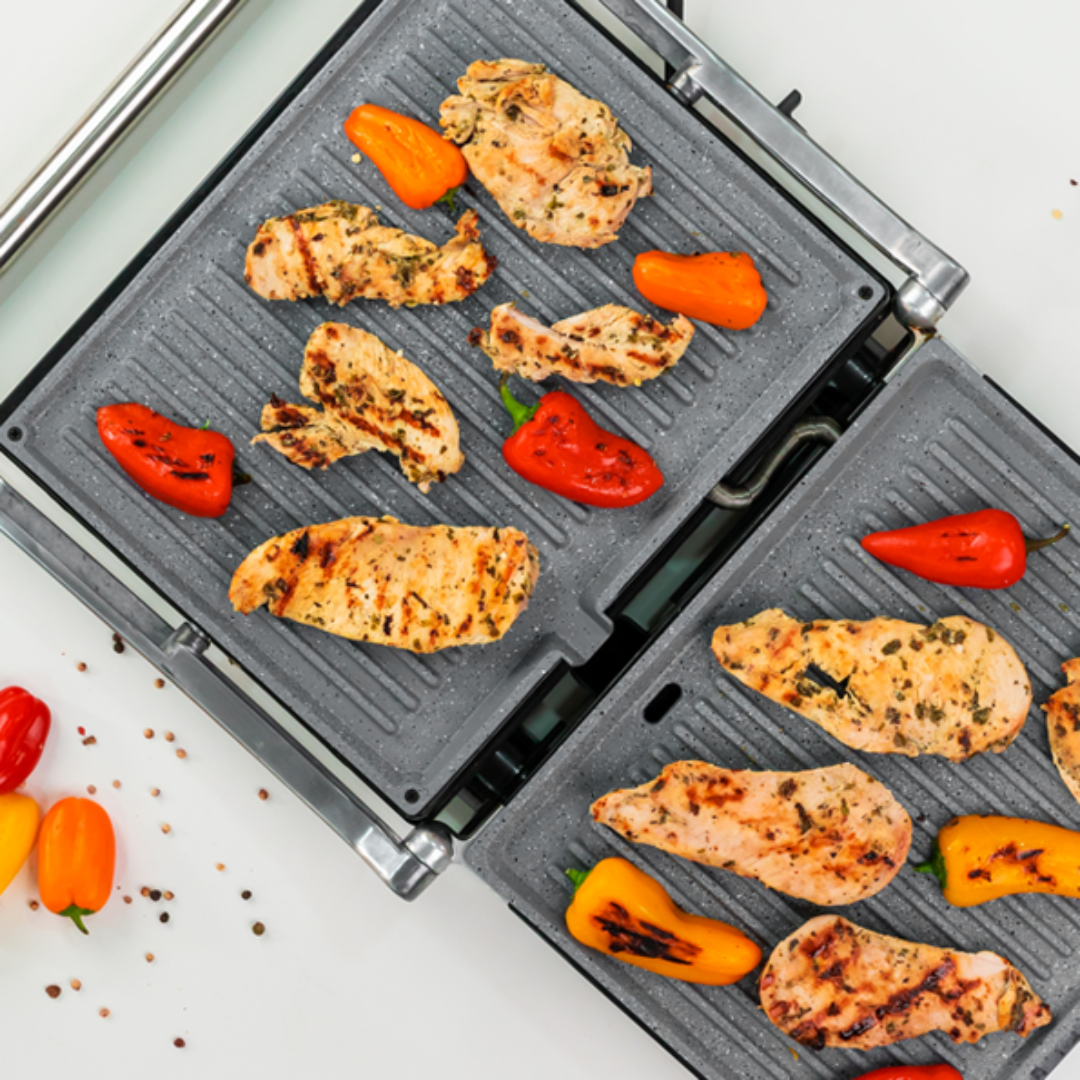 Pixa panini grille Lamacom  avec  2 plaques de grandes surfaces