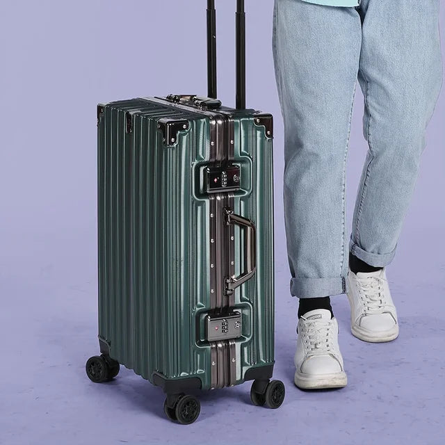 Valise d&#39;affaires à cadre en aluminium et roulette silencieuse