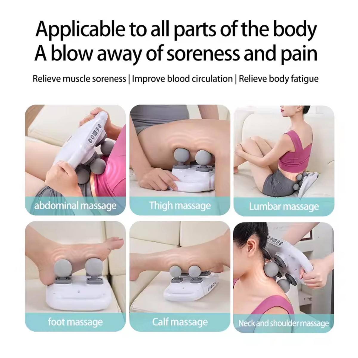 Appareil de Massage 4 Têtes avec Chaleur | جهاز تدليك ذكي بـ4 رؤوس وحرارة