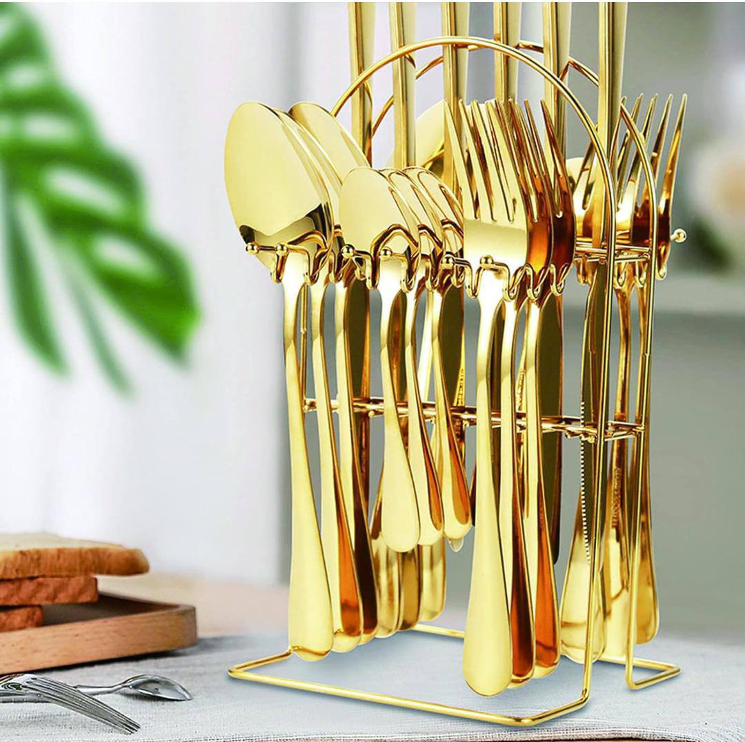 Ménagère de 24 pièces avec support