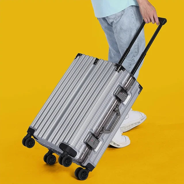 Valise d&#39;affaires à cadre en aluminium et roulette silencieuse