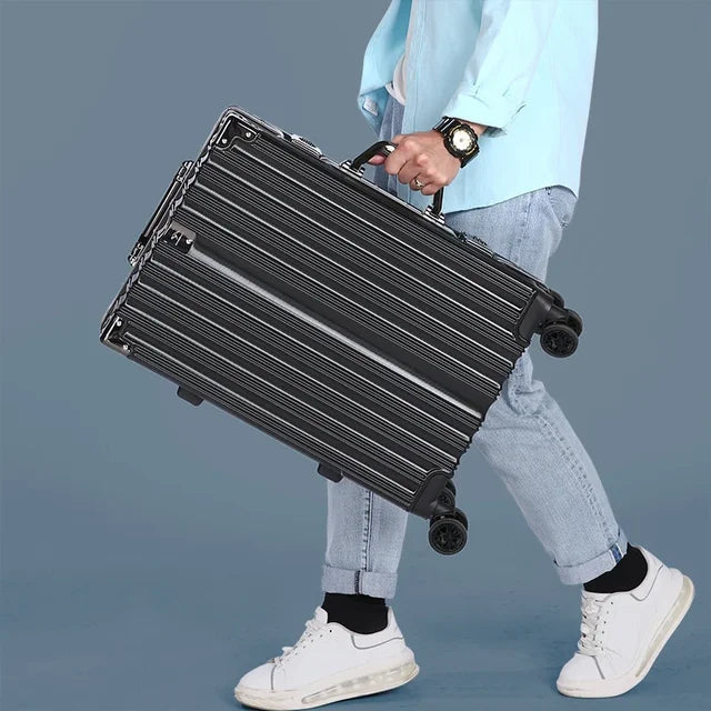 Valise d&#39;affaires à cadre en aluminium et roulette silencieuse